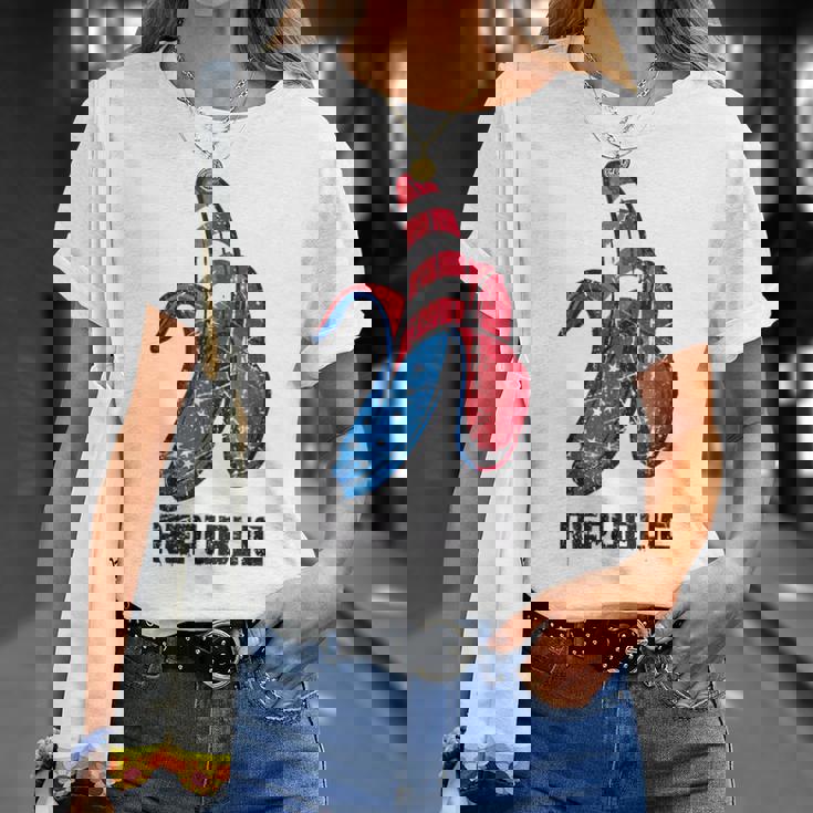 バナナ アメリカ国旗 パトリオット アメリカ パーティー ファニー フルーツ リパブリック Tシャツ 彼女への贈り物