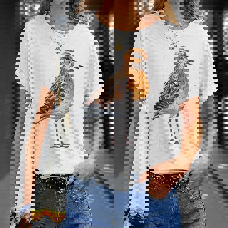 バフブレストのサンドパイパー幾何学模様のパッテンアート、かわいい鳥好き。 Tシャツ 彼女への贈り物