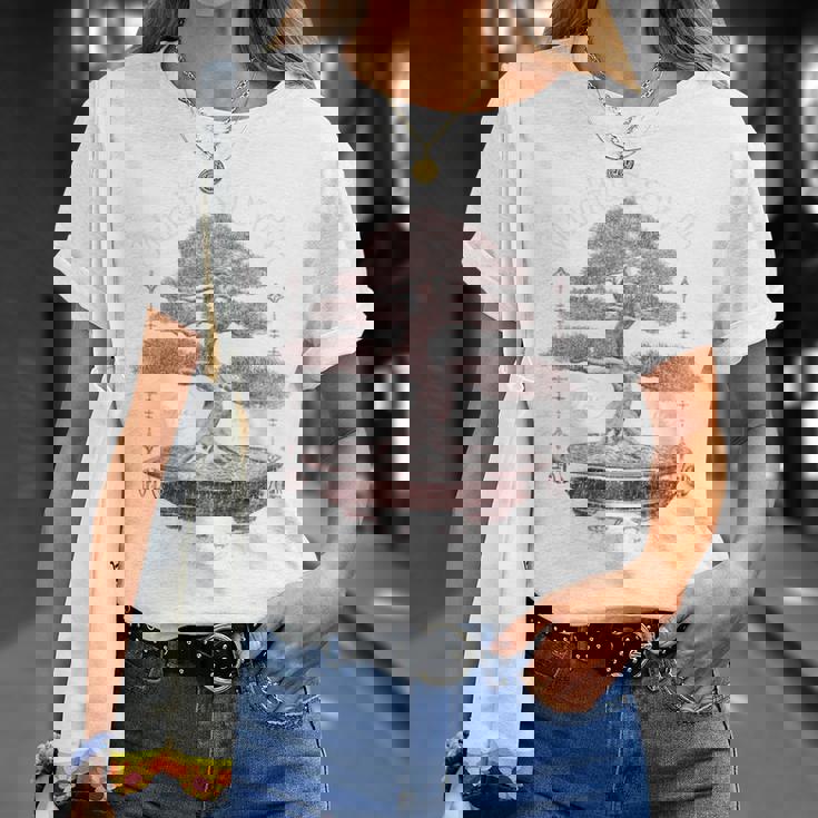 ヒップホップ アーバン ヴィンテージ エッジの効いた Y2k バックプリント ストリートウェア 盆栽 Tシャツ 彼女への贈り物