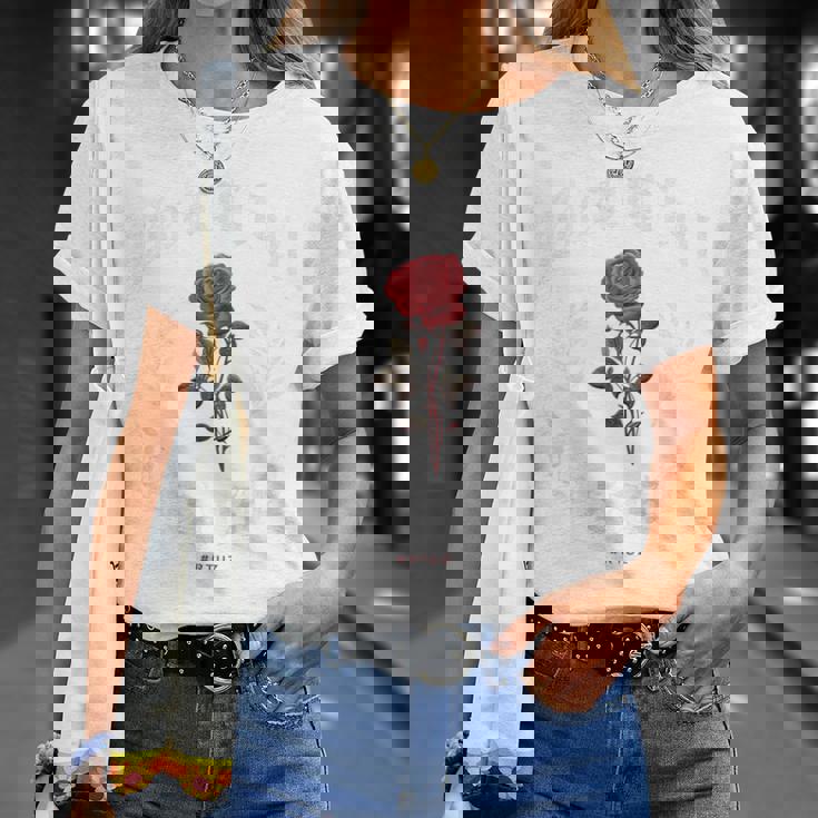 ヒップホップ アーバン ヴィンテージ ヒップスター Y2k バックプリント ストリートウェア ローズ Tシャツ 彼女への贈り物