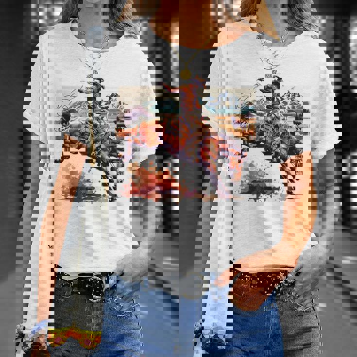 ビンテージ カウボーイ ロデオ ブロンコ ウエスタン 乗馬 カントリー メンズ Tシャツ 彼女への贈り物