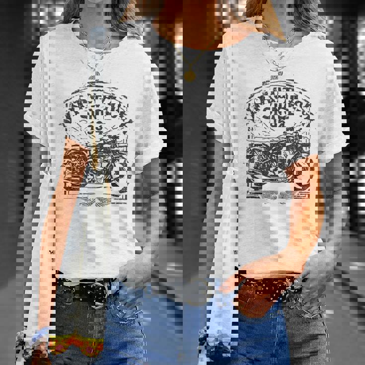 ビンテージレーサー、1964年創業、レトロバイク。オートバイ愛好家。 Tシャツ 彼女への贈り物