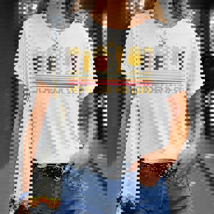 ビール 酒 面白いtシャツ No Beer No Life 飲み おもしろ 飲み会 のんべえ メンズ ネタ 服 長袖tシャツ Tシャツ 彼女への贈り物