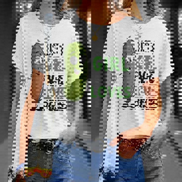 ピクルスが大好きな女の子だけ おかしなきゅうり Tシャツ 彼女への贈り物