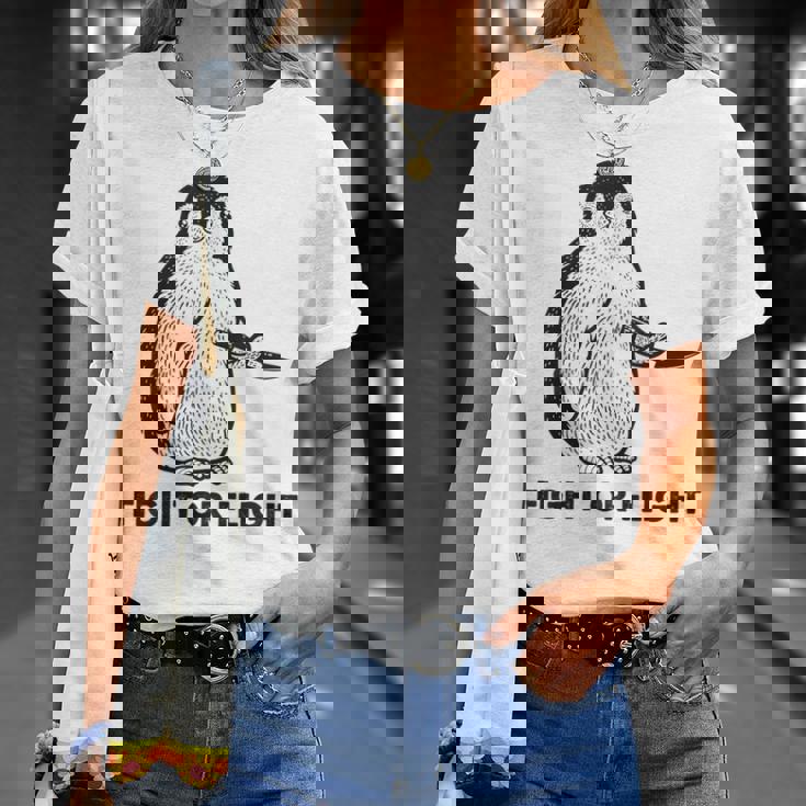 ファイト・オア・フライト・ファニー・ペンギン・パンク Tシャツ 彼女への贈り物