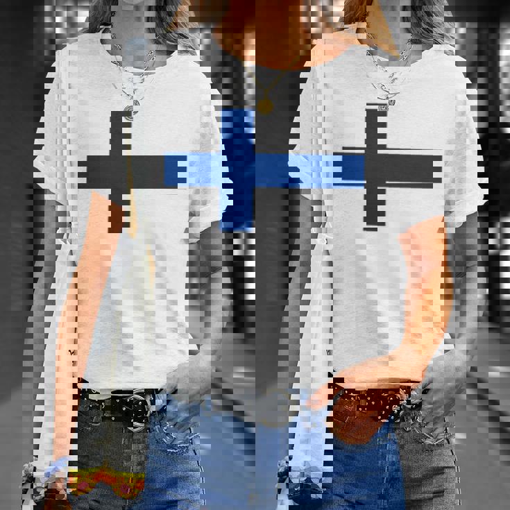 フィンランド国旗 ノルディック クロス Tシャツ 彼女への贈り物