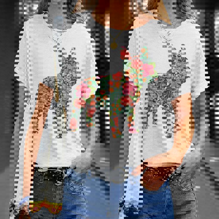 フレンチ ブルドッグ フラワー フローラル フレンチ ドッグ シルエット 犬 ペット Tシャツ 彼女への贈り物
