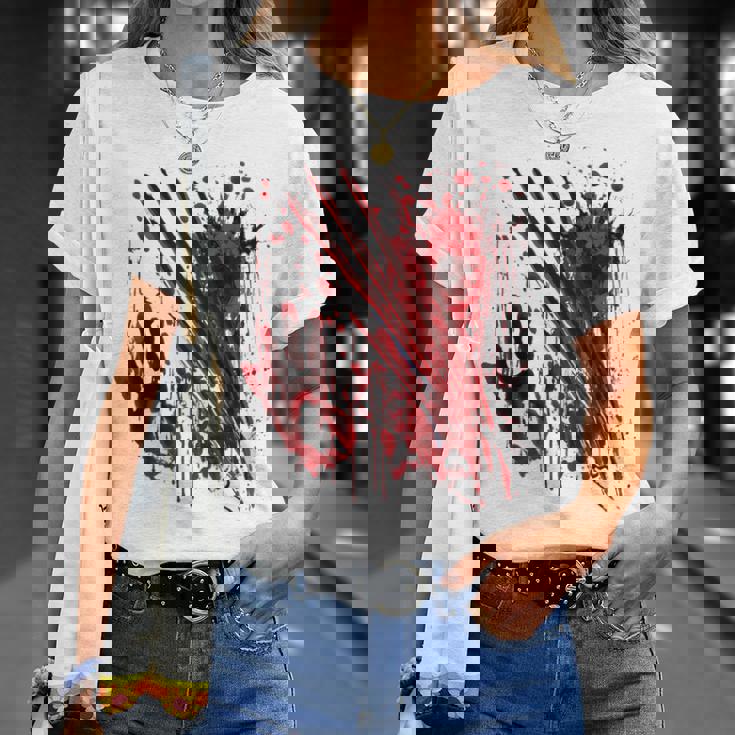 ブラッドシャツ ブラッディスプラッター ハロウィン 血 ステンド グラフィック Tシャツ 彼女への贈り物