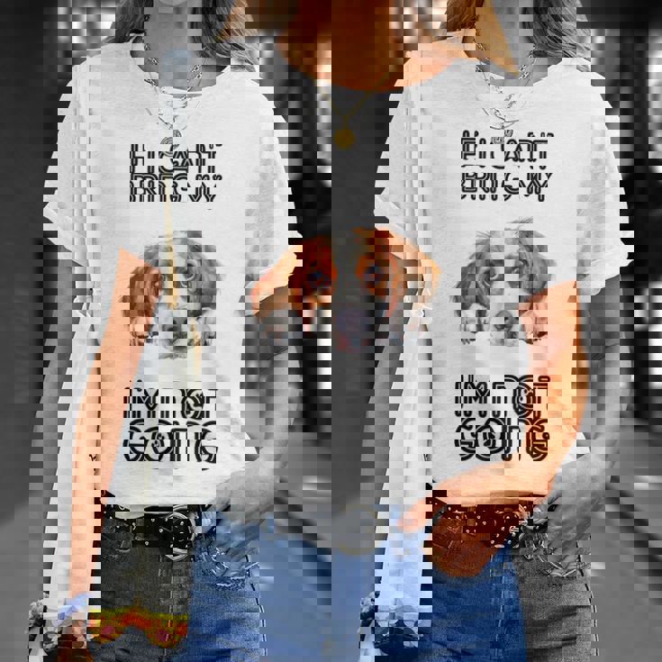 ブリタニー・スパニエル犬を連れて行けないなら行かない Tシャツ 彼女への贈り物