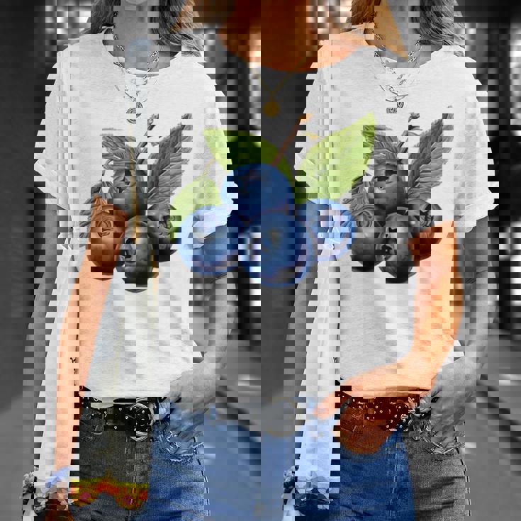 ブルーベリー愛好家のためのブルーベリーデザイン Tシャツ 彼女への贈り物