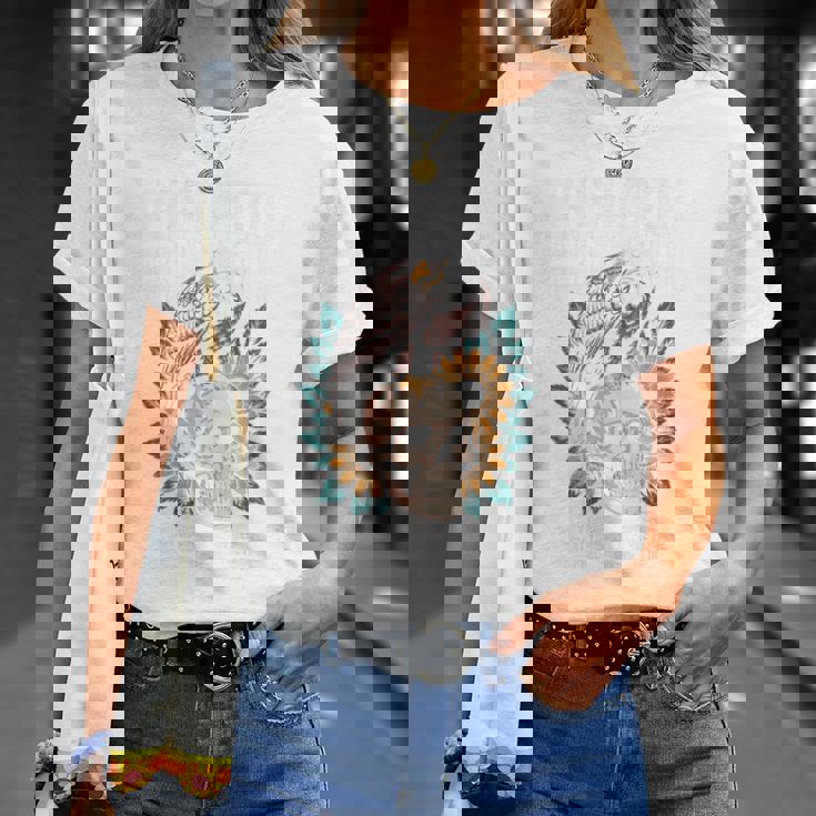 プレデター イーグル スカル ひまわり パワー 死 獲物 引用 Tシャツ 彼女への贈り物