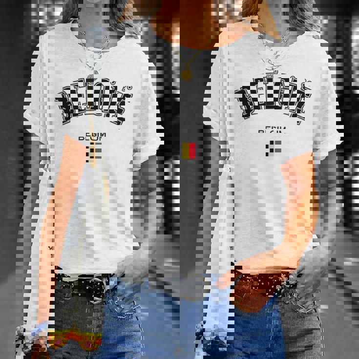 ベルギー ベルギー ベルギー国旗 愛国的 国家的お土産 Tシャツ 彼女への贈り物