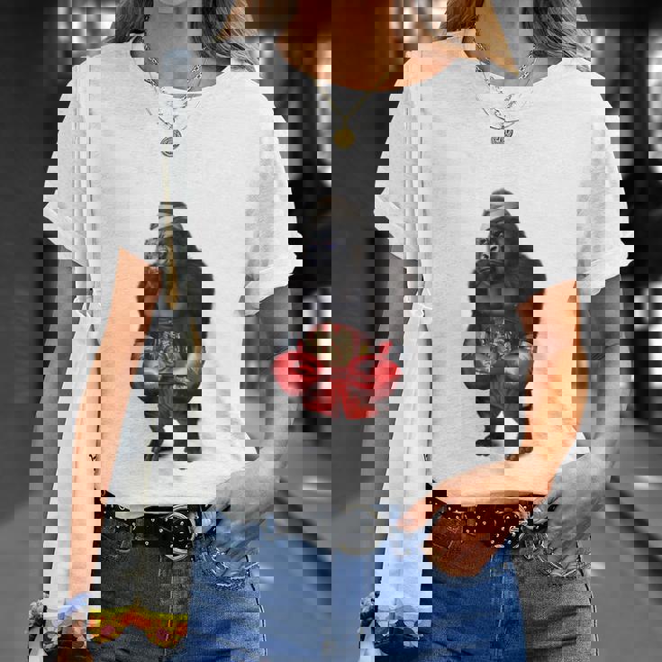 ボクシング チャンピオン ゴリラ ボクサーファイター Tシャツ 彼女への贈り物