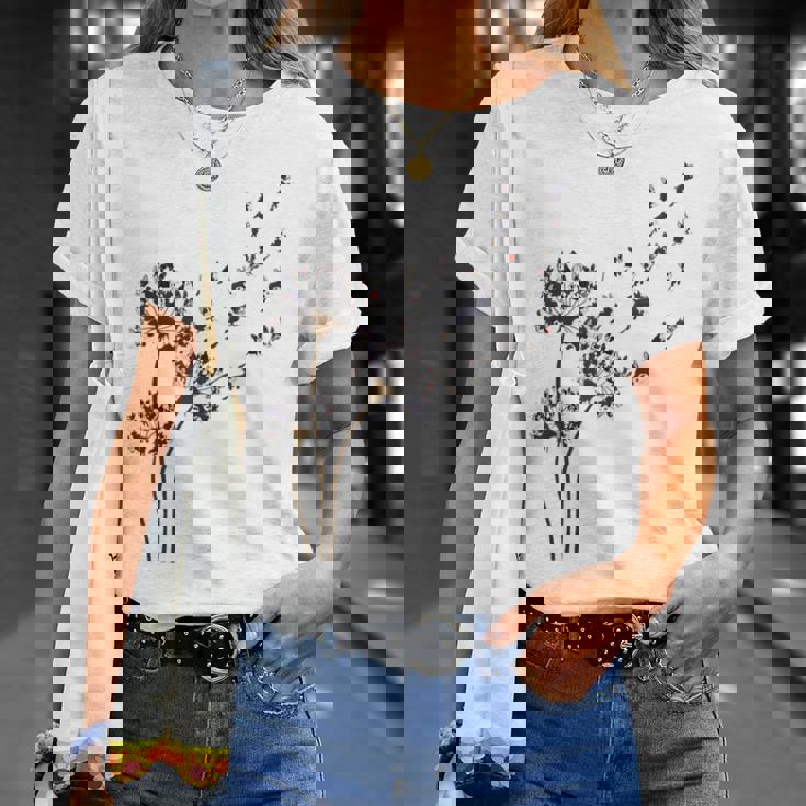 ボストンテリア フラワー フライ タンポポ 面白い 犬好き 犬 お父さん Tシャツ 彼女への贈り物