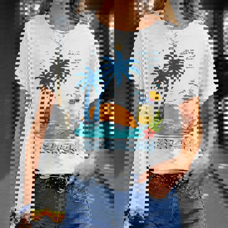 ボラカイ島 ヤシの木 日没 花 フィリピン ビーチ カクテル パラワン島 東南アジア 海鳥 島 贈り物 海 お土産 セブ Tシャツ 彼女への贈り物