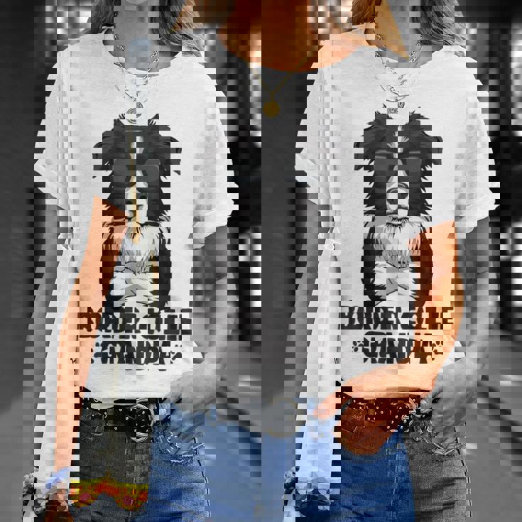 ボーダーコリー 犬 おじいちゃん Tシャツ 彼女への贈り物