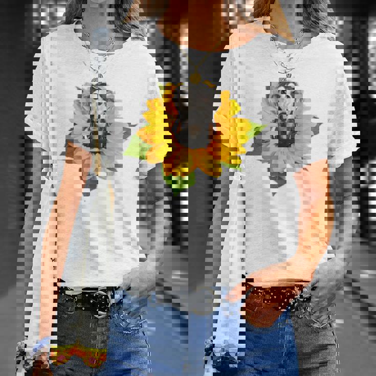 ポケットの中の犬 花 サルーキ Tシャツ 彼女への贈り物