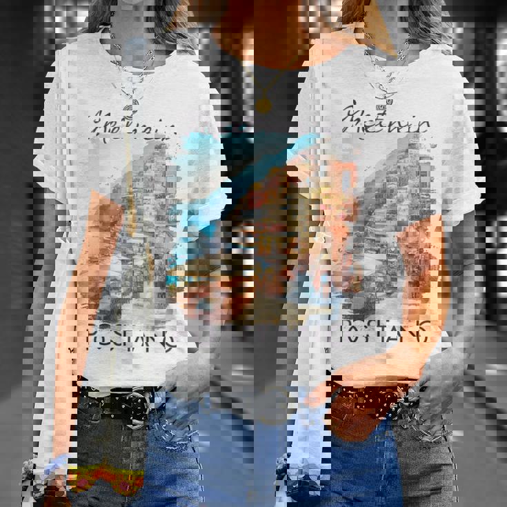 ポジターノ イタリア 旅行 冒険 ミート・ミー・イン・ポジターノ Tシャツ 彼女への贈り物