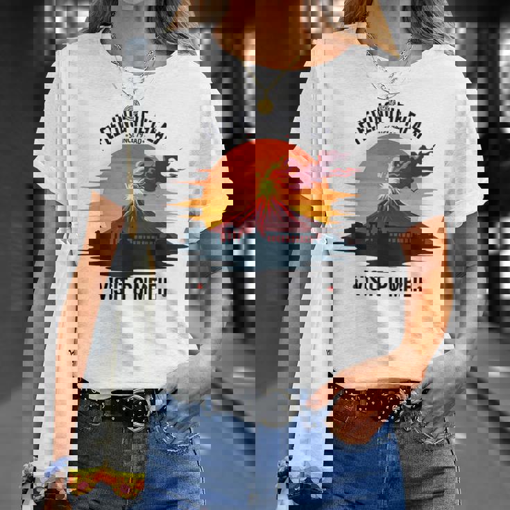 ポンペイ訪問 面白いローマの歴史 Tシャツ 彼女への贈り物