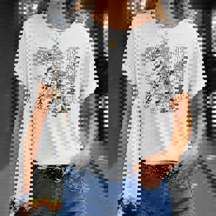 マヤの守護神テスカトリポカの戦士アステカインディアンメキシコ Tシャツ 彼女への贈り物