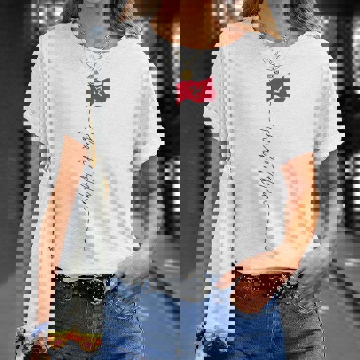 マン島の旗 マン島 マン島 愛国的な旗 Tシャツ 彼女への贈り物