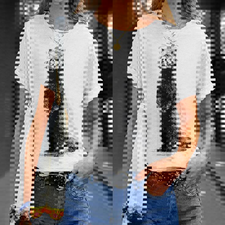 ミニマリストデザインのレッサーパンダ Tシャツ 彼女への贈り物