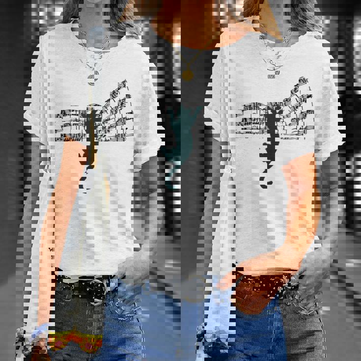 ミュージカル 楽譜上の猫 楽譜 Tシャツ 彼女への贈り物