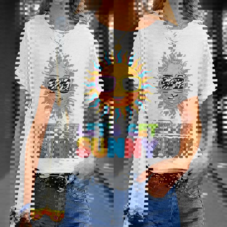 モチベーション輝くレッツゲットサニー活気 Tシャツ 彼女への贈り物