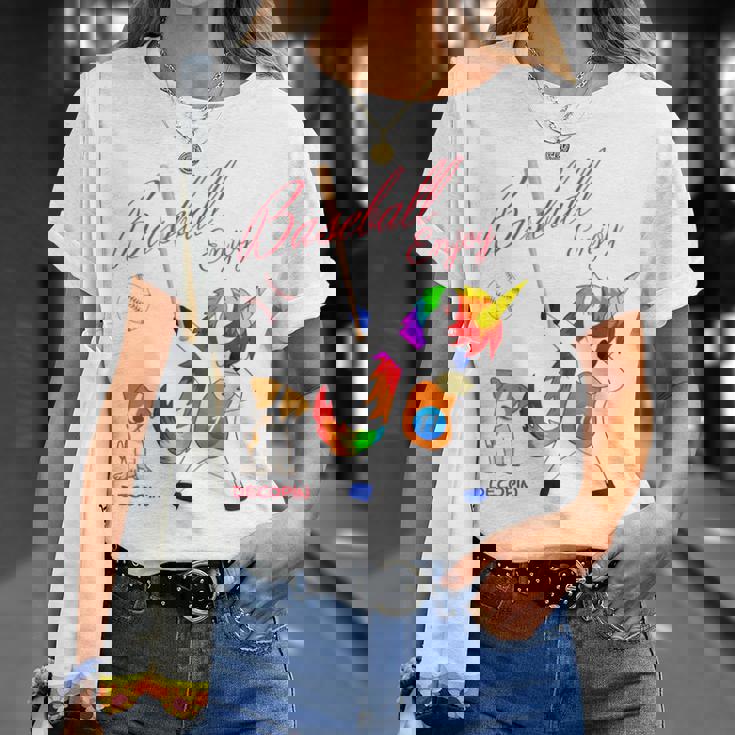 ユニコーン 野球 デコピン 長袖tシャツ Tシャツ 彼女への贈り物