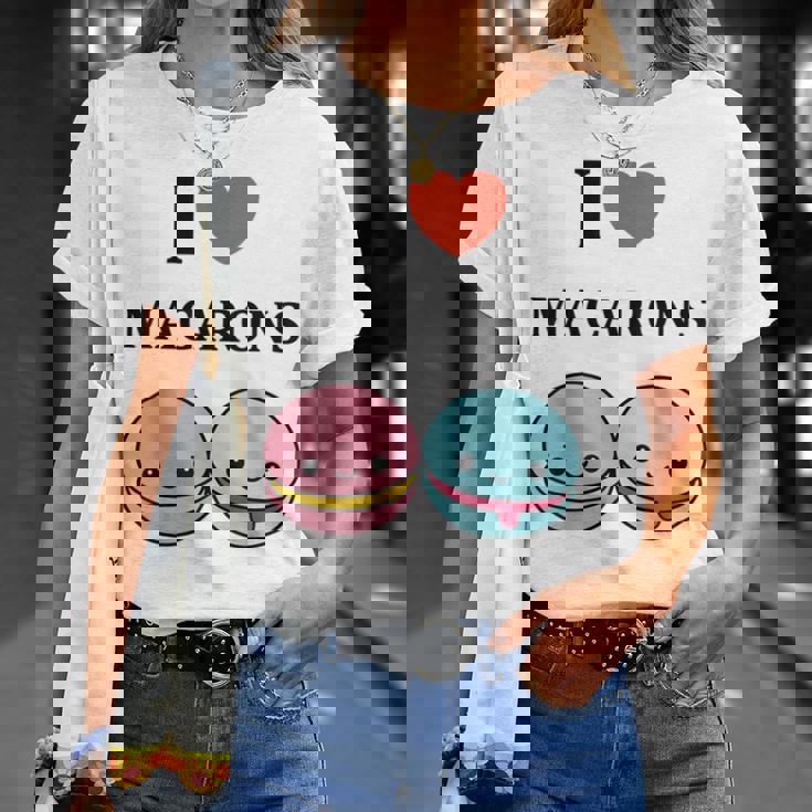 ユーモアマカロン フランスのデザートペストリー マカロンが大好き Tシャツ 彼女への贈り物