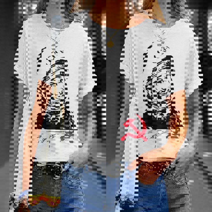 ユーリ・ガガーリン ソ連ロスコスモス コスモノート Tシャツ 彼女への贈り物