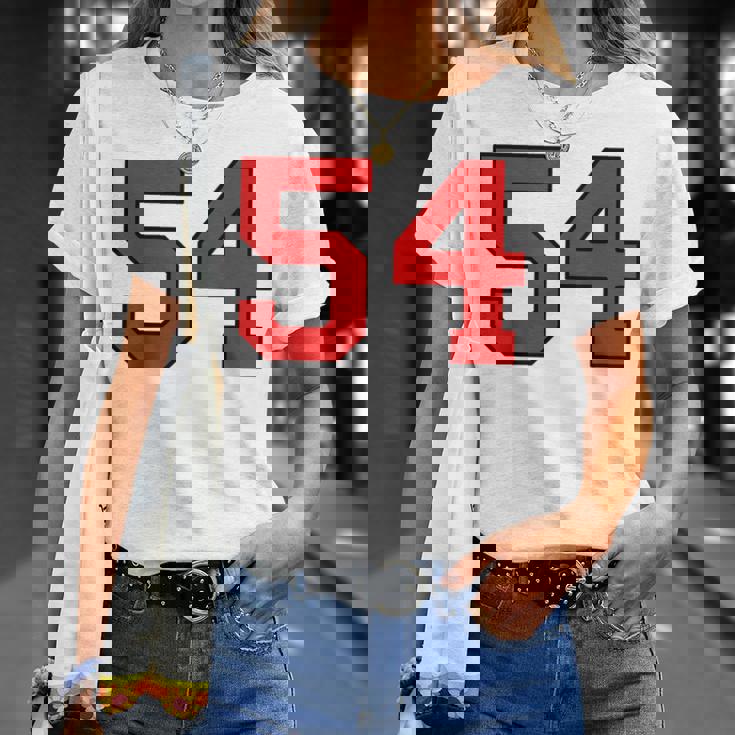 ラッキーナンバー54 クラシックカレッジアメリカン代表チームのファンプレイヤー Tシャツ 彼女への贈り物