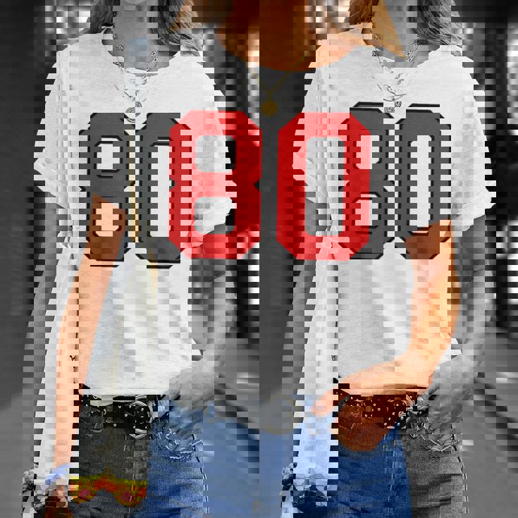 ラッキーナンバー80 クラシックカレッジアメリカン代表チームのファンプレイヤー Tシャツ 彼女への贈り物