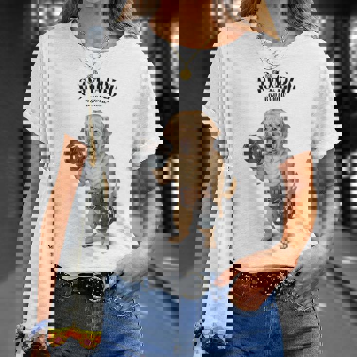 ラブラドールレトリバー 犬用筋肉トレーニング ダンベル付き Tシャツ 彼女への贈り物