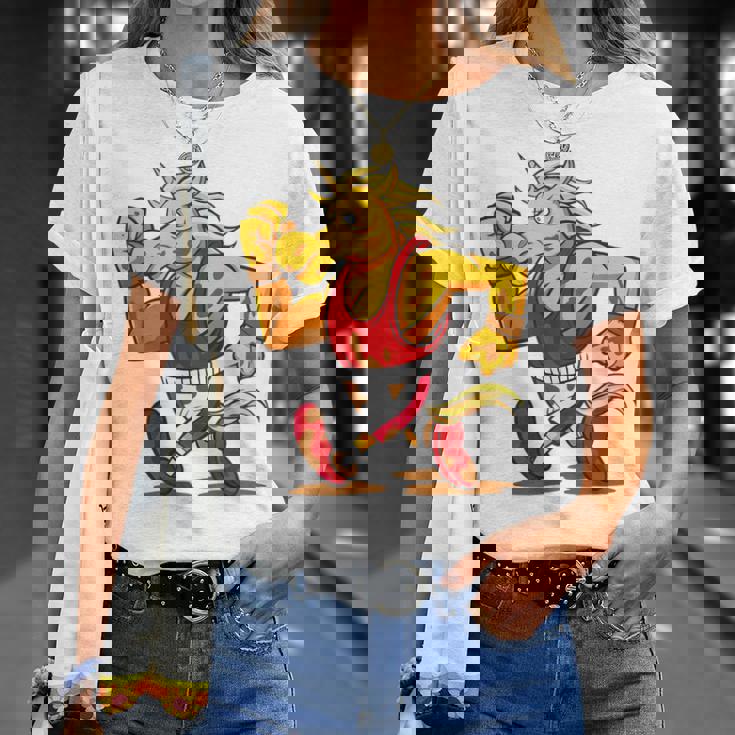 ランニング フィットネス スポーティ ユニコーン Tシャツ 彼女への贈り物