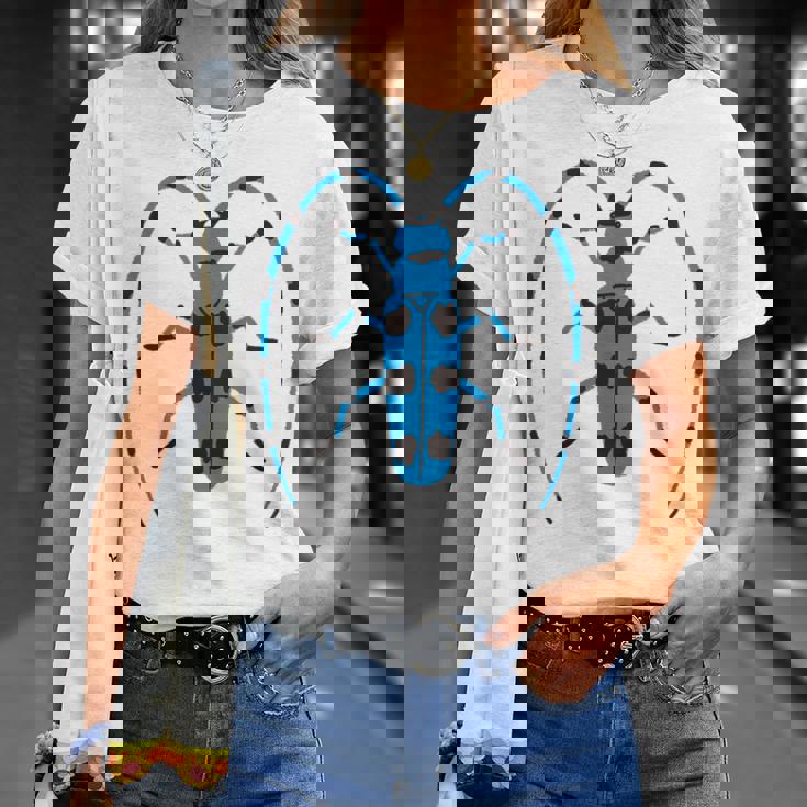 ルリボシカミキリ _昆虫_カミキリムシ Tシャツ 彼女への贈り物