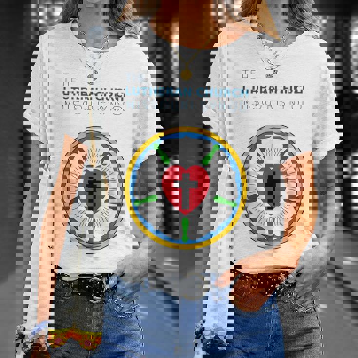 ルーテル教会 ミズーリ州会議 Lcms ローズシールロゴ Tシャツ 彼女への贈り物