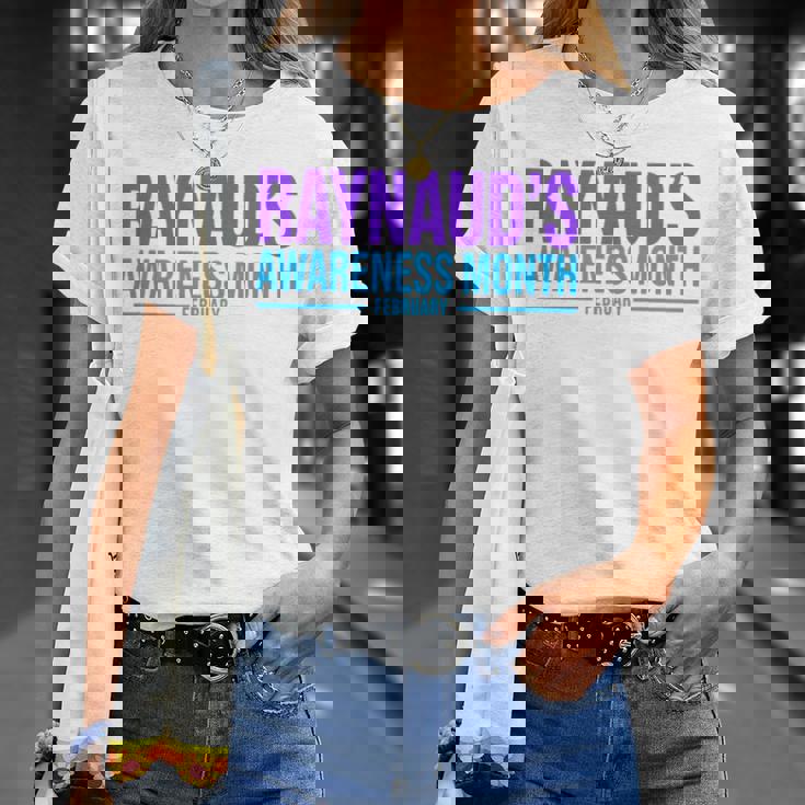 レイノー病啓発 レイノー啓発月間 長袖tシャツ Tシャツ 彼女への贈り物