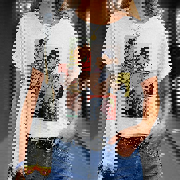 レトロコミックキス、コラージュ、ビンテージポップアートキスコミックスタイル 長袖tシャツ Tシャツ 彼女への贈り物
