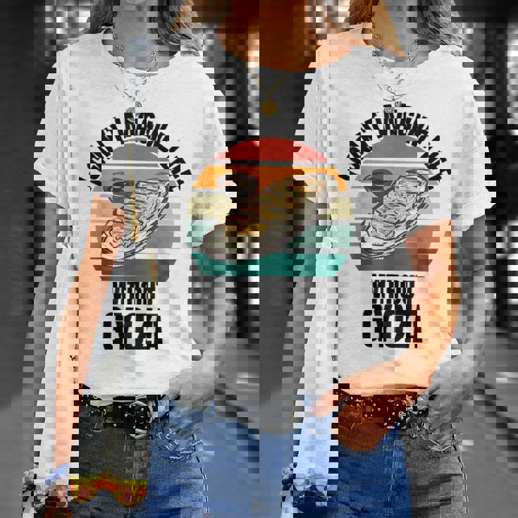 レトロ可愛い餃子 ギョーザなしでは人生は想像できない。 Tシャツ 彼女への贈り物