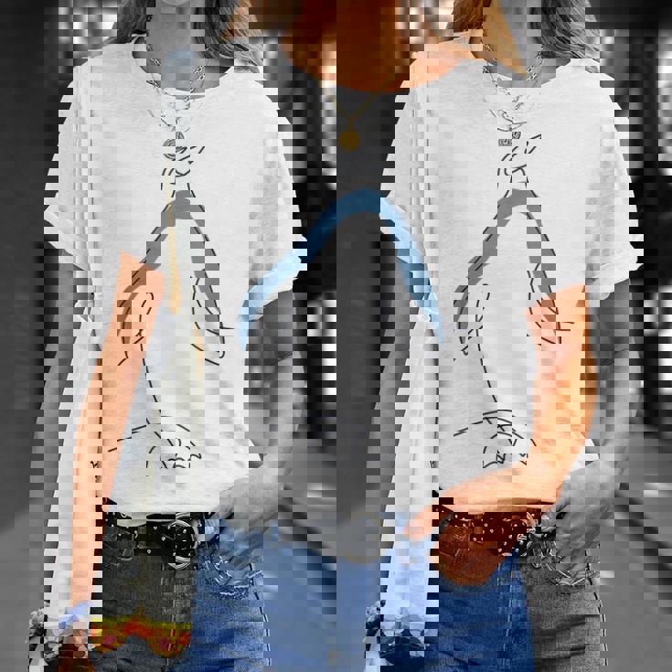 ワンライン キングペンギン エンペラーペンギン シーバード ぺんぎん Tシャツ 彼女への贈り物