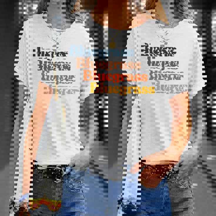 ヴィンテージ 70年代 ブルーグラス タイポグラフィ レトロ バイブ Tシャツ 彼女への贈り物