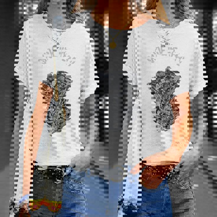 ヴィンテージ Hd オートバイtwin ショベルヘッド エンジン ドローイング バイカー Tシャツ 彼女への贈り物