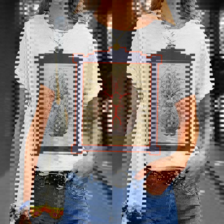 ヴィンテージ 人間の脳 解剖図 Tシャツ 彼女への贈り物