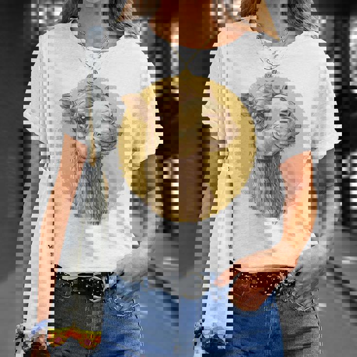 ヴィンテージラクダのイラスト 長袖tシャツ Tシャツ 彼女への贈り物