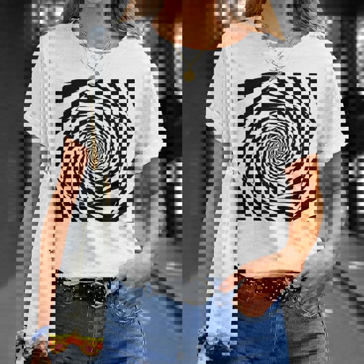 催眠術師 ヒプノシス グラフィック 目の錯覚 トリッピー スパイラル 幾何学模様 Tシャツ 彼女への贈り物