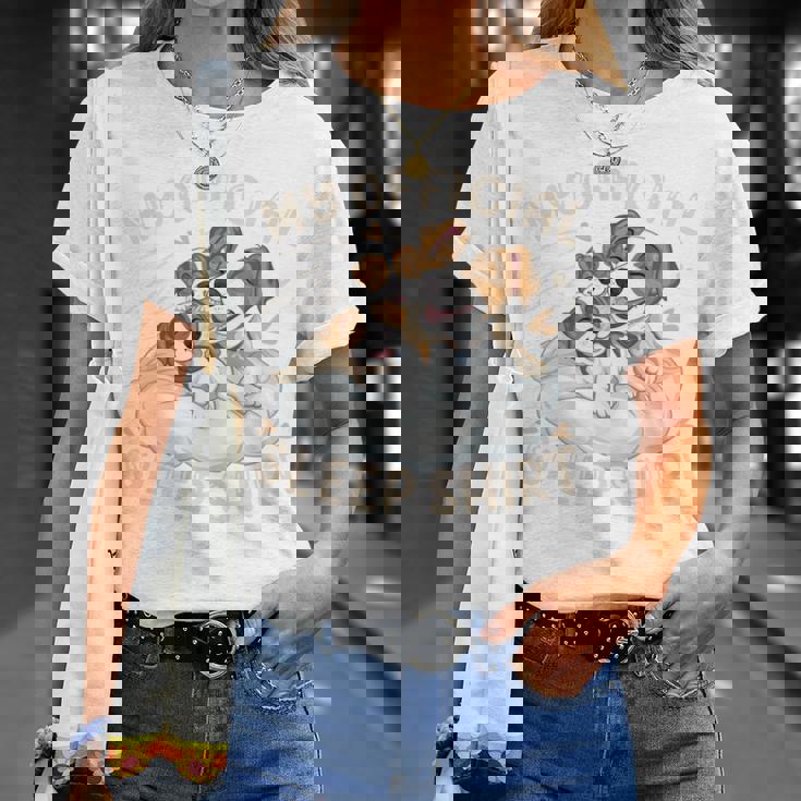 公式スリープシャツ、ジャックラッセルテリアと子犬 長袖tシャツ Tシャツ 彼女への贈り物