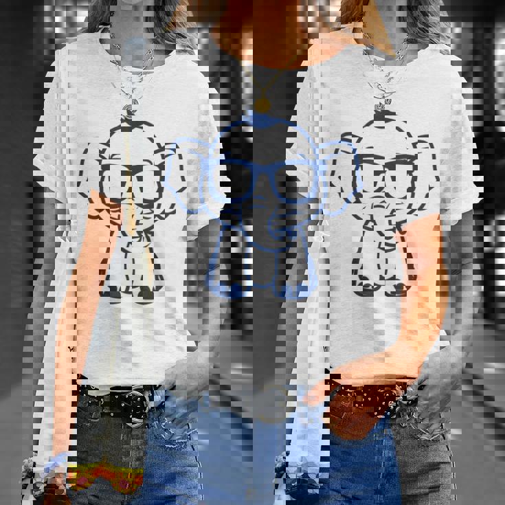 動物かわいいシンプルなサングラスをかけた小さな象の赤ちゃん Tシャツ 彼女への贈り物
