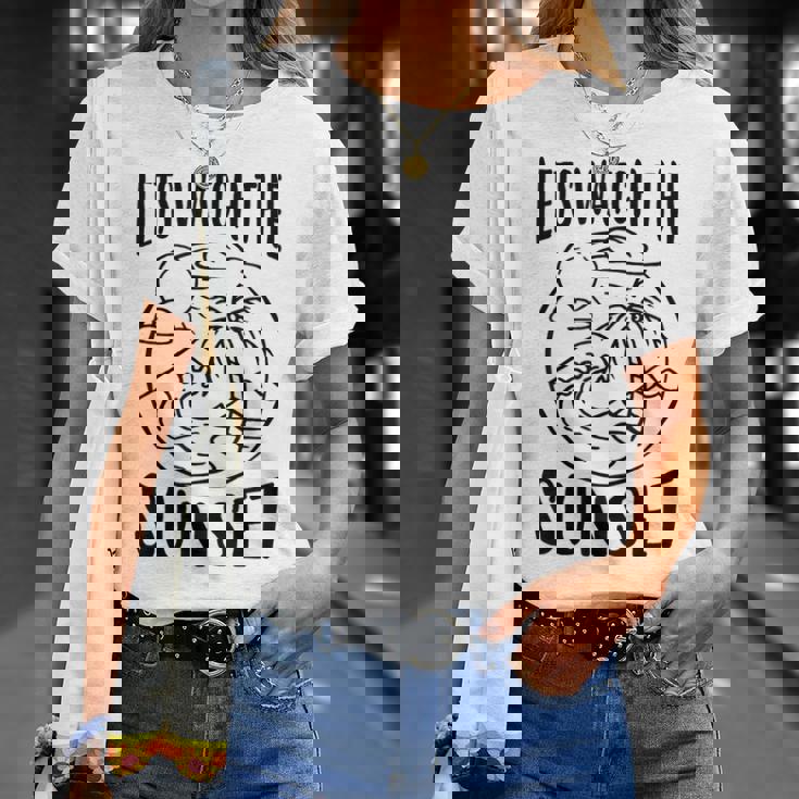 夕日を眺めてみよう Tシャツ 彼女への贈り物