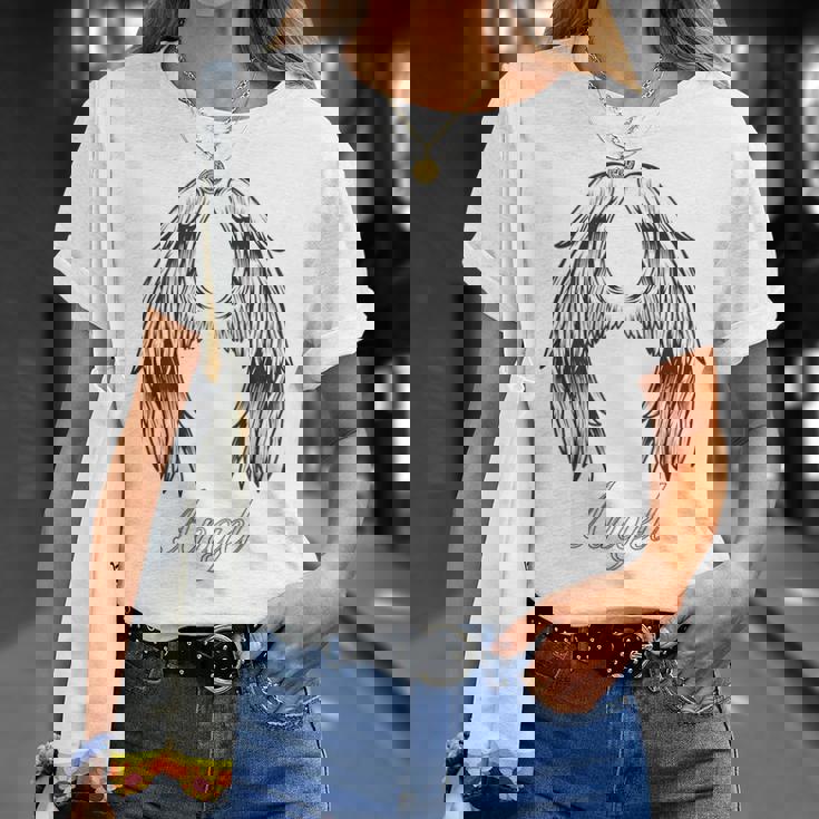 天使 背中には天使の羽 Tシャツ 彼女への贈り物